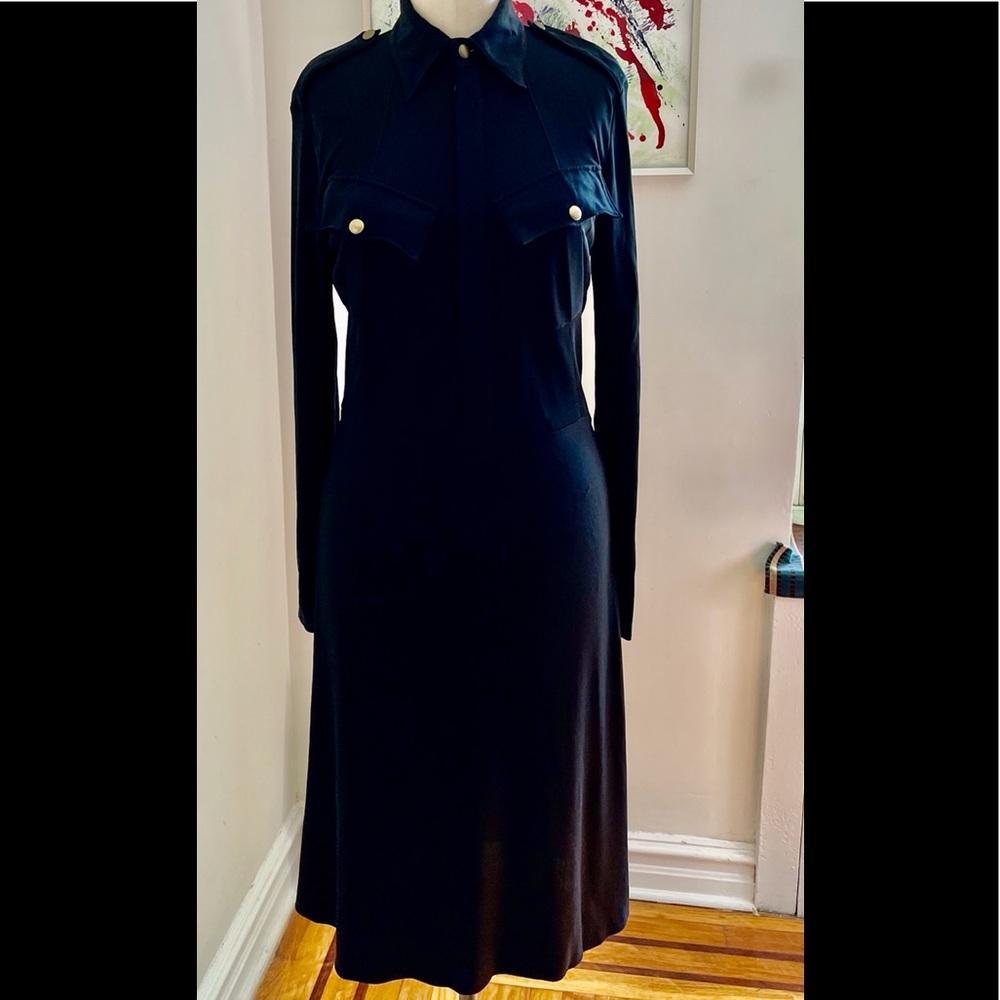 Jean Paul Gaultier black silky jersey dress